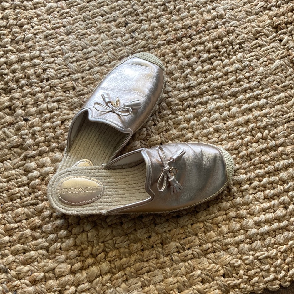 Coach gold mules